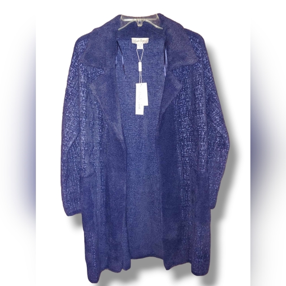 Charlie Paige Navy Blue Open Sweater, Very Soft & Heavy, Size Medium - Picture 1 of 15